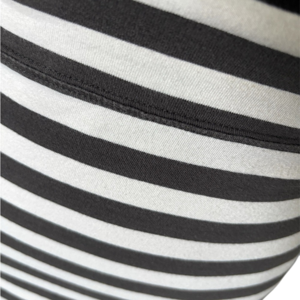 Mods International Dark Gray and Cream Striped Bodycon Miniskirt, size small - Picture 2 of 3